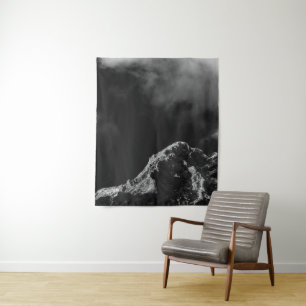 Tapete De Parede Sol negro e branco iluminado montanha