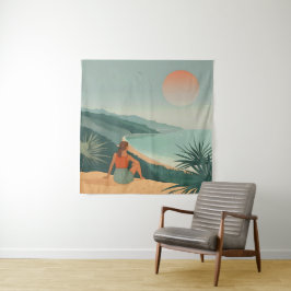 Tapete De Parede Solidão do Pôr do Sol – Impressão Minimalista de V