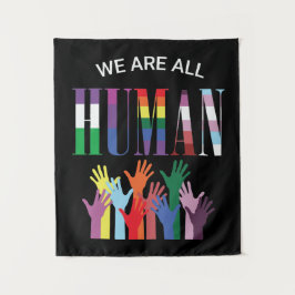 Tapete De Parede Somos Todos Humanos Mãos Coloridas