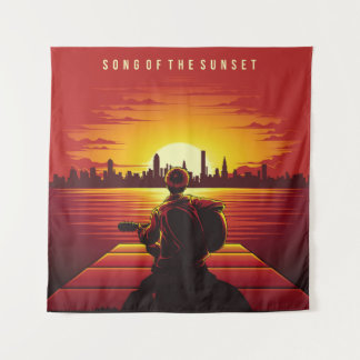 Tapete De Parede Song of the sunset illustration sunset,alone,boy,g