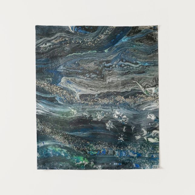 Tapete De Parede Sonhos da pintura acrílica oceânica 19 em cinza (Frente)