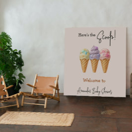 Tapete De Parede Sorvete doce Verão aqui Chá de fraldas de colher