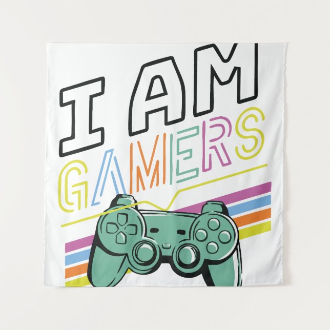 Tapete De Parede Sou Gamers - Retro Neon Gaming Design (Frente)