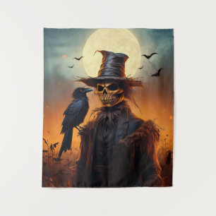 Tapete De Parede Spooky Assombrado Corvo Assustador do Halloween