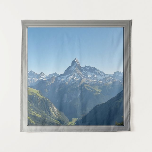 Tapete De Parede Square Window with Views of the Swiss Alps (Frente)