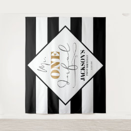 Tapete De Parede Sr. Onederful Fundo Listrado Preto e Branco