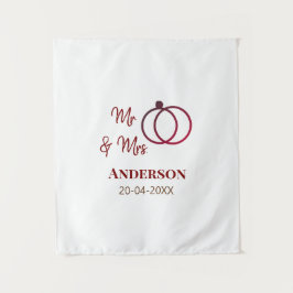 Tapete De Parede Sr & Sra adicionar nome da família data ano lembra