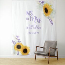 Tapete De Parede Sra. Sunflower Lavanda White Bridal Backdrop