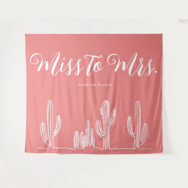 Tapete De Parede Srta. Modern Boho Cactus Red Bachelorette (Frente (Horizontal))