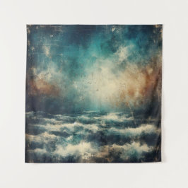 Tapete De Parede Stormy Blue Ocean Old Photograph