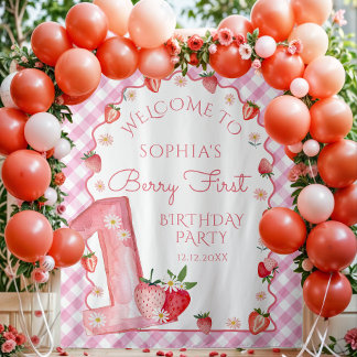 Tapete De Parede Strawberry Berry Primeiro primeiro aniversario Wav