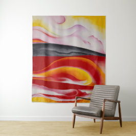 Tapete De Parede Streak vermelho, amarelo e preto | Georgia O'Keeff