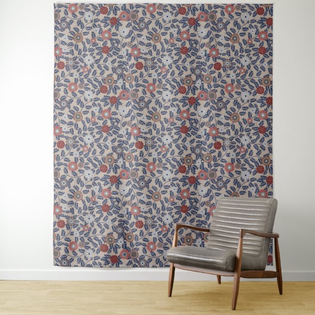 Tapete De Parede Stunning Teal and Magenta Foliage Pattern  (In Situ)