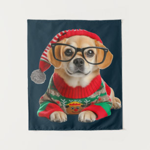 Tapete De Parede Suéter Feio de Natal Cachorro Fofo