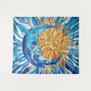 Tapete De Parede Sun e Moon Mosaico Art