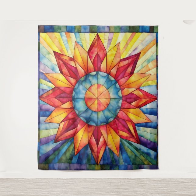 Tapete De Parede Sunburst Medallion Quilt (Frente)