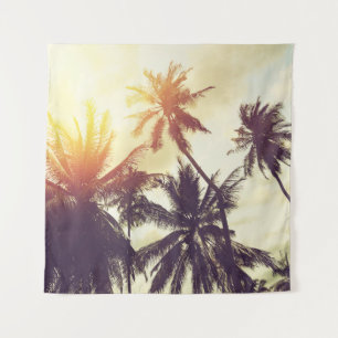 Tapete De Parede Sunset tropical: Palm Silhouette Vintage