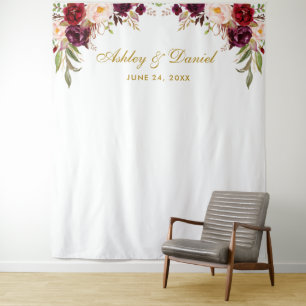 Tapete De Parede Suporte de Foto de Fundo de Casamento Floral Borgo