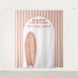 Tapete De Parede Surf Board Baby Shower Custom Photo Wall Banner