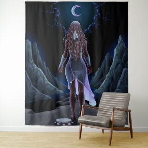 Tapete De Parede Surreal Moonlight Girl