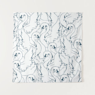 Tapete De Parede Swan Pattern Seamless, padrão, abstrato, traseiro