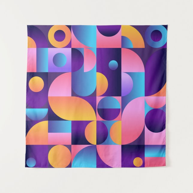 Tapete De Parede Synthwave Bauhaus Neon poster nº 1 rosa púrpura es (Frente)