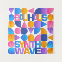 Synthwave Bauhaus Rainbow poster nº 1 (azul-rosa-y