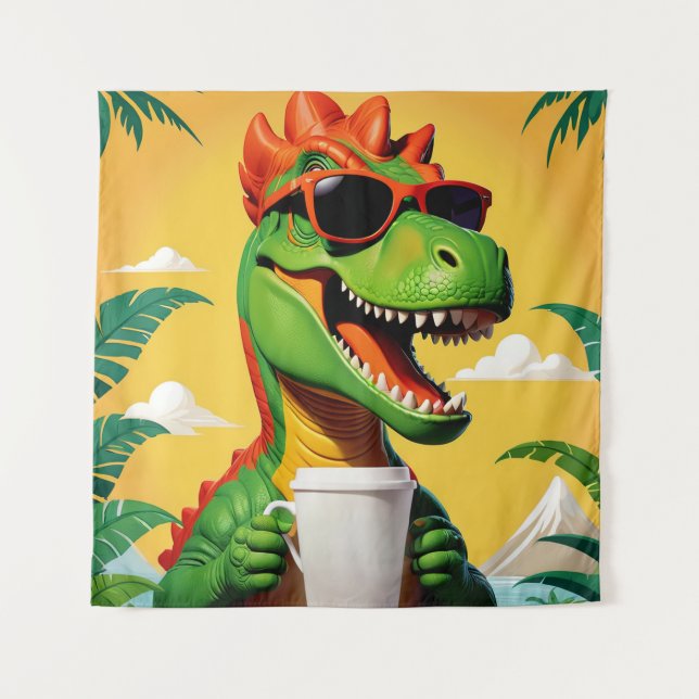 Tapete De Parede T-Rex Dinossaur Engraçado (Frente)