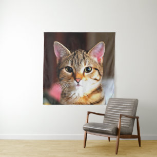 Tapete De Parede Tabby Artístico Cat Kitten Retrato