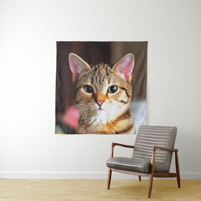 Tapete De Parede Tabby Artístico Cat Kitten Retrato (In Situ)
