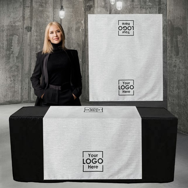 Tapete De Parede Table Runner Banner Business 2 Logos Faux Linen (Table Runner Banner Business 2 Logos Faux Linen Tapestry)