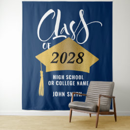 Tapete De Parede Tampa de Gradução Minimalista em Ouro com Letra Es