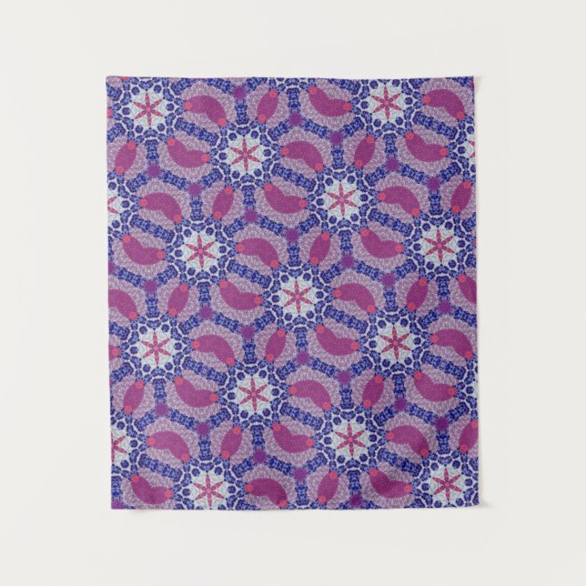 Tapete De Parede TAPESTRIA DE ROSE DE PINCO PRETO MODERNO Mandala (Frente)