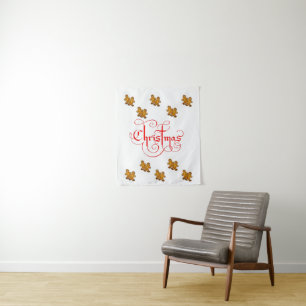 Tapete De Parede Tapestries Natal Gingerbird Man