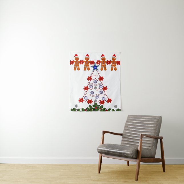 Tapete De Parede Tapestries Natal Gingerbird Man (In Situ)