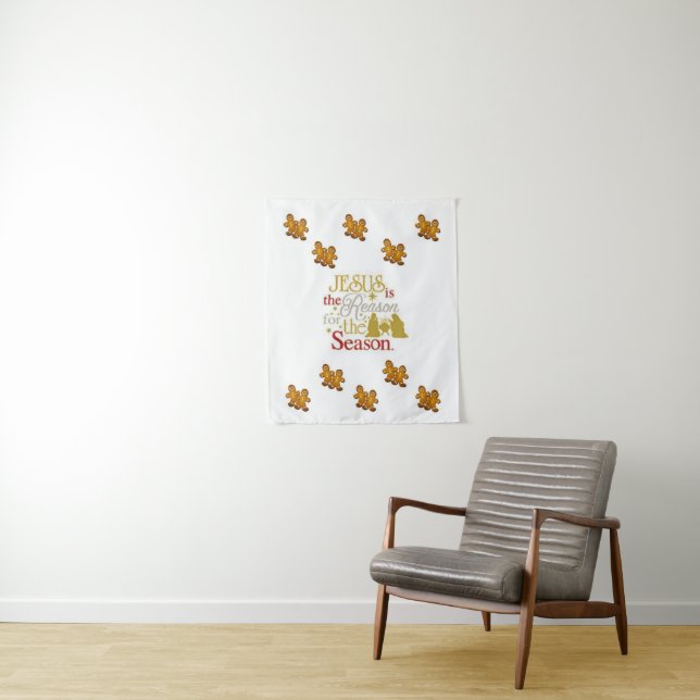 Tapete De Parede Tapestries Natal Gingerbird Man (In Situ)