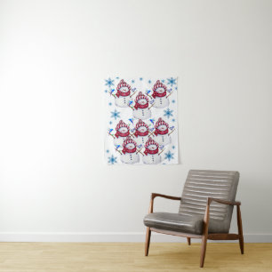 Tapete De Parede Tapestries Snowman