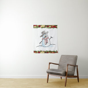 Tapete De Parede Tapestries Snowman