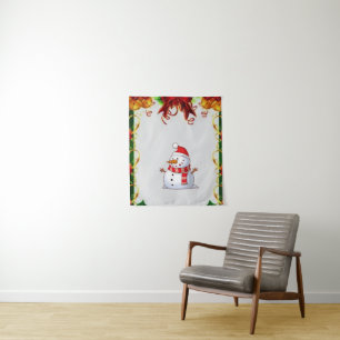 Tapete De Parede Tapestries Snowman