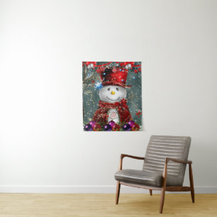 Tapete De Parede Tapestries Snowman
