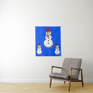 Tapete De Parede Tapestries Snowman