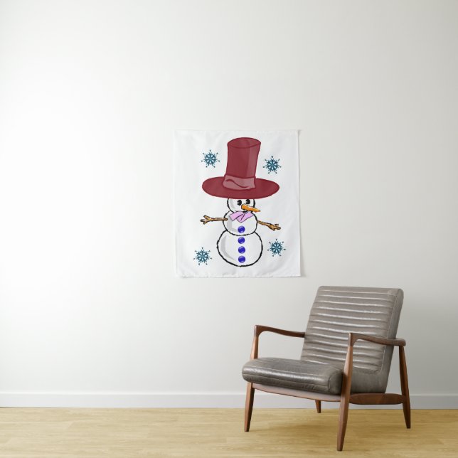 Tapete De Parede Tapestries Snowman (In Situ)