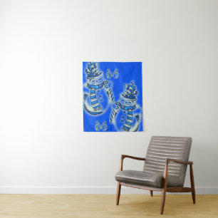 Tapete De Parede Tapestries Snowman