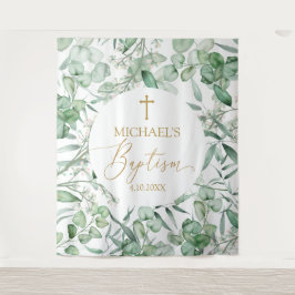 Tapete De Parede Tapiz Baptism Eucalyptus greenery backdrop banner
