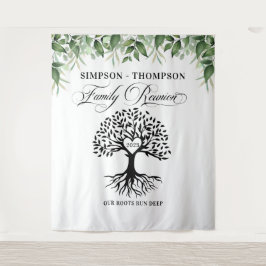 Tapete De Parede Tapiz Family reunion greenery tree backdrop banner