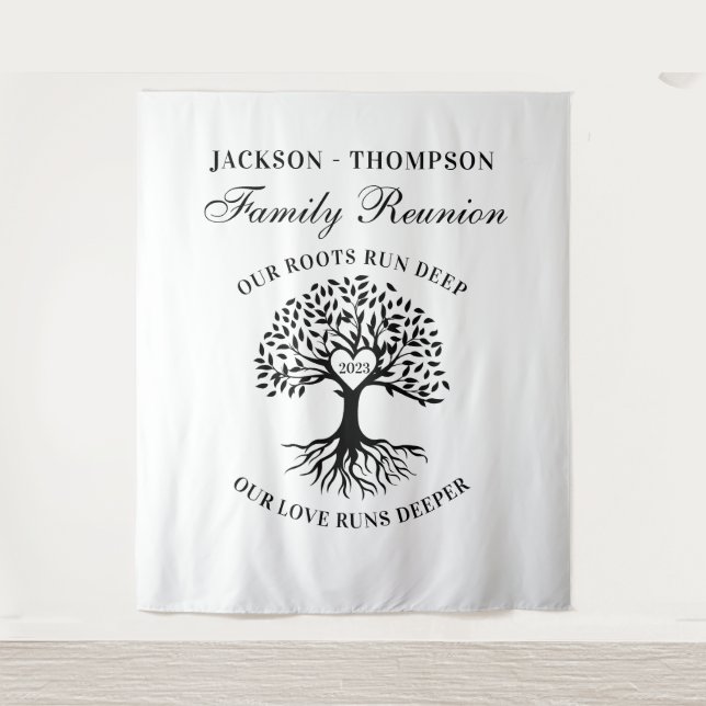 Tapete De Parede Tapiz Family reunion tree backdrop banner  (Frente)