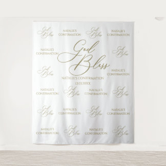 Tapete De Parede Tapiz God Bless Elegant gold photobooth backdrop