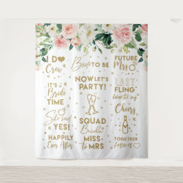 Tapete De Parede Tapiz She said yes Floral Blush Bridal Banner