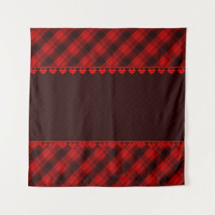 Tapete De Parede Tartan vermelho-marrom xadrez sem costura abstrato