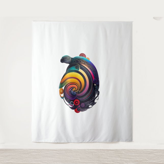 Tapete De Parede Tartaruga Arco-Íris (Frente)